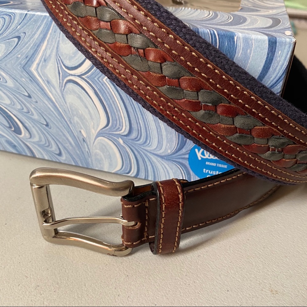 Glenmore Men's Brand Hand Braided Leather Belt 38”